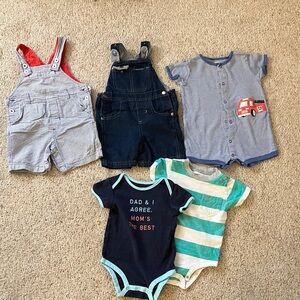 🌟 3 for $12 • Summer overalls boy bundle